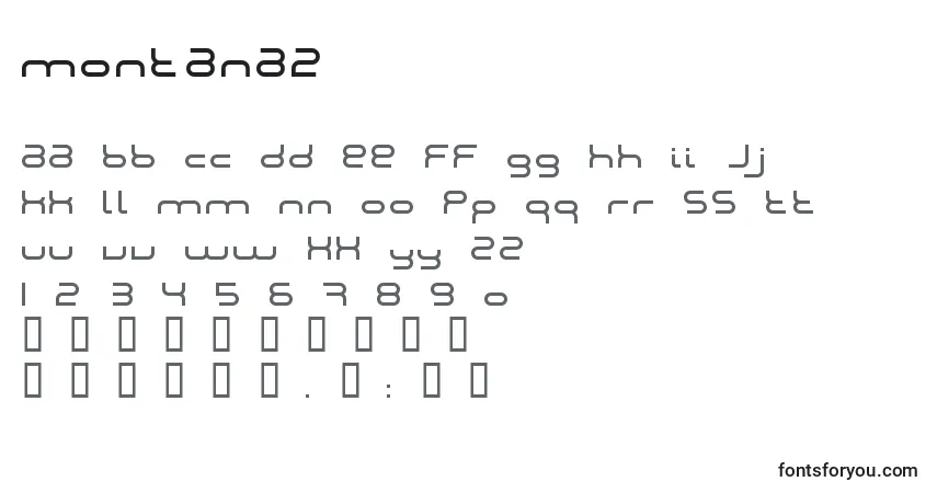 Czcionka Montana2 – alfabet, cyfry, specjalne znaki