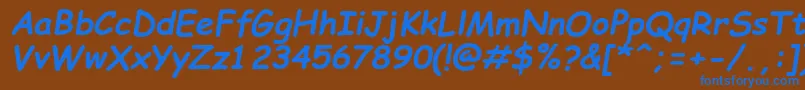 ComicSansMsРџРѕР»СѓР¶РёСЂРЅС‹Р№РљСѓСЂСЃРёРІ Font – Blue Fonts on Brown Background