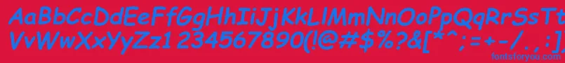 ComicSansMsРџРѕР»СѓР¶РёСЂРЅС‹Р№РљСѓСЂСЃРёРІ Font – Blue Fonts on Red Background