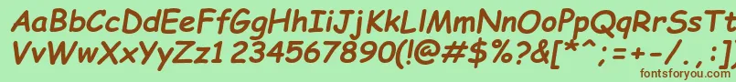 ComicSansMsРџРѕР»СѓР¶РёСЂРЅС‹Р№РљСѓСЂСЃРёРІ Font – Brown Fonts on Green Background