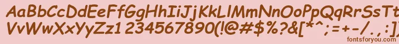 ComicSansMsРџРѕР»СѓР¶РёСЂРЅС‹Р№РљСѓСЂСЃРёРІ Font – Brown Fonts on Pink Background