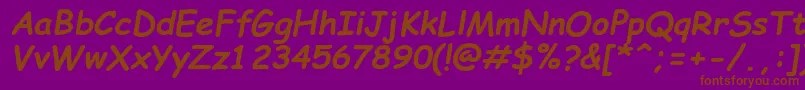 ComicSansMsРџРѕР»СѓР¶РёСЂРЅС‹Р№РљСѓСЂСЃРёРІ Font – Brown Fonts on Purple Background