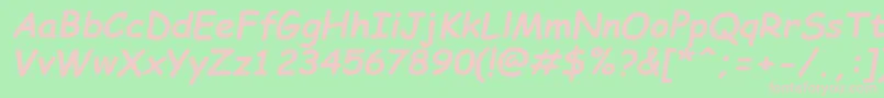 ComicSansMsРџРѕР»СѓР¶РёСЂРЅС‹Р№РљСѓСЂСЃРёРІ Font – Pink Fonts on Green Background