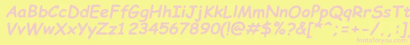 ComicSansMsРџРѕР»СѓР¶РёСЂРЅС‹Р№РљСѓСЂСЃРёРІ Font – Pink Fonts on Yellow Background