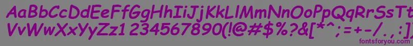 ComicSansMsРџРѕР»СѓР¶РёСЂРЅС‹Р№РљСѓСЂСЃРёРІ Font – Purple Fonts on Gray Background