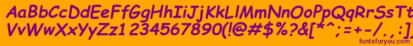 ComicSansMsРџРѕР»СѓР¶РёСЂРЅС‹Р№РљСѓСЂСЃРёРІ Font – Purple Fonts on Orange Background