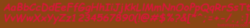 ComicSansMsРџРѕР»СѓР¶РёСЂРЅС‹Р№РљСѓСЂСЃРёРІ Font – Red Fonts on Brown Background