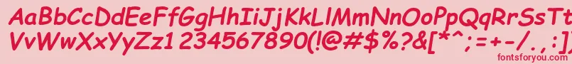Fonte ComicSansMsРџРѕР»СѓР¶РёСЂРЅС‹Р№РљСѓСЂСЃРёРІ – fontes vermelhas em um fundo rosa