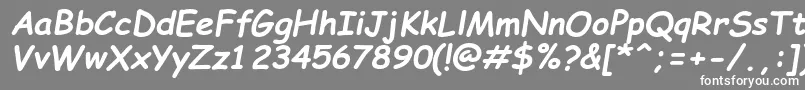 ComicSansMsРџРѕР»СѓР¶РёСЂРЅС‹Р№РљСѓСЂСЃРёРІ Font – White Fonts on Gray Background