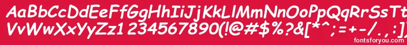 ComicSansMsРџРѕР»СѓР¶РёСЂРЅС‹Р№РљСѓСЂСЃРёРІ Font – White Fonts on Red Background