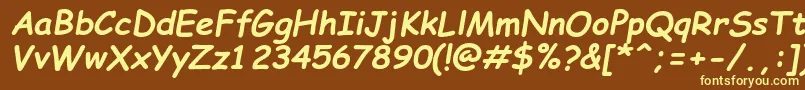 ComicSansMsРџРѕР»СѓР¶РёСЂРЅС‹Р№РљСѓСЂСЃРёРІ Font – Yellow Fonts on Brown Background