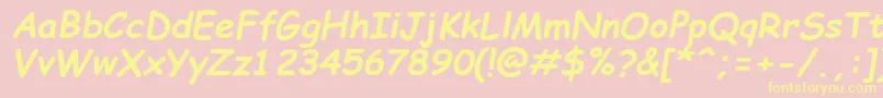 ComicSansMsРџРѕР»СѓР¶РёСЂРЅС‹Р№РљСѓСЂСЃРёРІ Font – Yellow Fonts on Pink Background