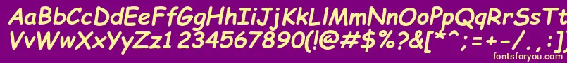 ComicSansMsРџРѕР»СѓР¶РёСЂРЅС‹Р№РљСѓСЂСЃРёРІ Font – Yellow Fonts on Purple Background