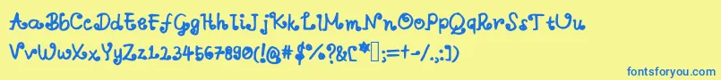 Aswirlvelvet Font – Blue Fonts on Yellow Background