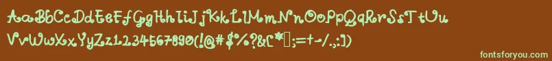 Шрифт Aswirlvelvet – зелёные шрифты на коричневом фоне