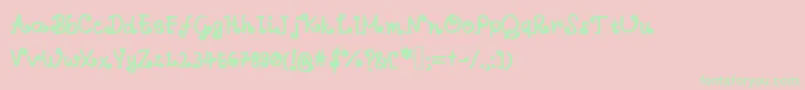 フォントAswirlvelvet – ピンクの背景に緑の文字