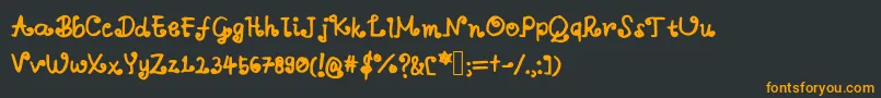 フォントAswirlvelvet – 黒い背景にオレンジの文字