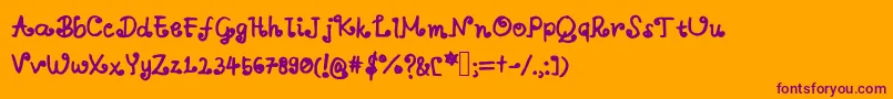 Aswirlvelvet Font – Purple Fonts on Orange Background