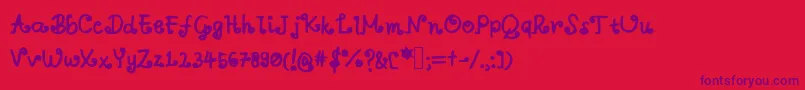 Aswirlvelvet Font – Purple Fonts on Red Background