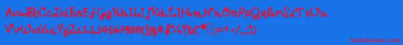 Aswirlvelvet-Schriftart – Rote Schriften auf blauem Hintergrund