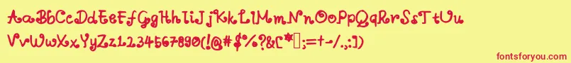 Aswirlvelvet Font – Red Fonts on Yellow Background
