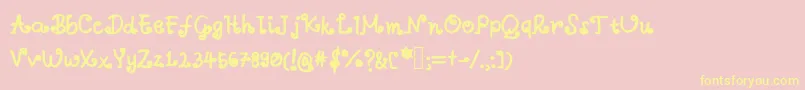 Aswirlvelvet Font – Yellow Fonts on Pink Background
