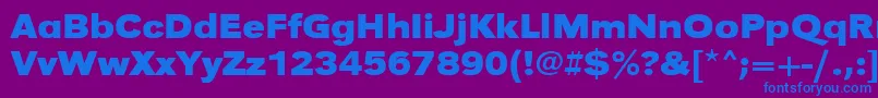 フォントUrwgrotesktextwidBold – 紫色の背景に青い文字