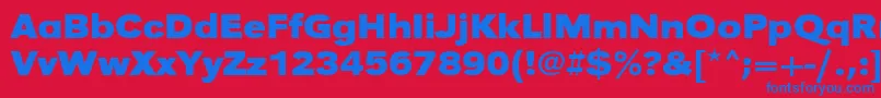 UrwgrotesktextwidBold-Schriftart – Blaue Schriften auf rotem Hintergrund