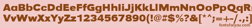 UrwgrotesktextwidBold-fontti – ruskeat fontit vaaleanpunaisella taustalla