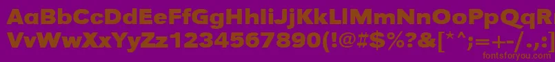 フォントUrwgrotesktextwidBold – 紫色の背景に茶色のフォント