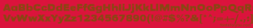 UrwgrotesktextwidBold-Schriftart – Braune Schriften auf rotem Hintergrund