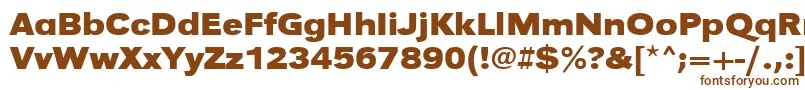 UrwgrotesktextwidBold-fontti – ruskeat fontit valkoisella taustalla