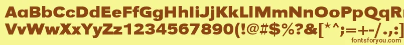 Шрифт UrwgrotesktextwidBold – коричневые шрифты на жёлтом фоне