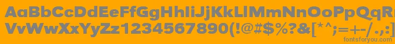 Czcionka UrwgrotesktextwidBold – szare czcionki na pomarańczowym tle