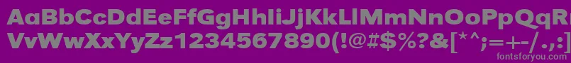 UrwgrotesktextwidBold-fontti – harmaat kirjasimet violetilla taustalla