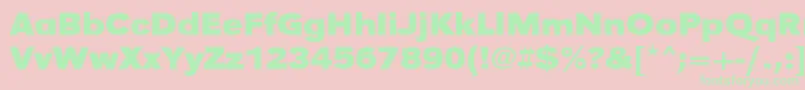 フォントUrwgrotesktextwidBold – ピンクの背景に緑の文字