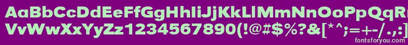 UrwgrotesktextwidBold-fontti – vihreät fontit violetilla taustalla