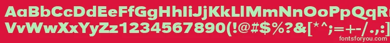 フォントUrwgrotesktextwidBold – 赤い背景に緑の文字