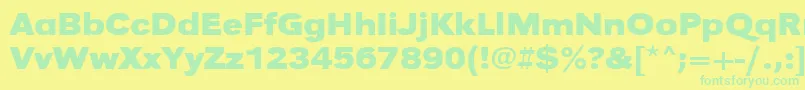 フォントUrwgrotesktextwidBold – 黄色い背景に緑の文字