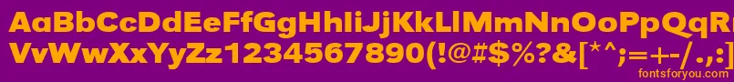 フォントUrwgrotesktextwidBold – 紫色の背景にオレンジのフォント