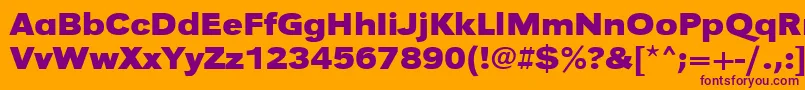 フォントUrwgrotesktextwidBold – オレンジの背景に紫のフォント