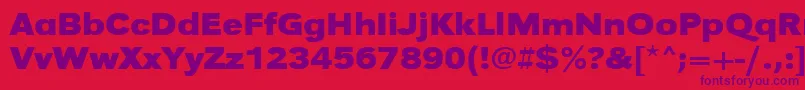 UrwgrotesktextwidBold-fontti – violetit fontit punaisella taustalla