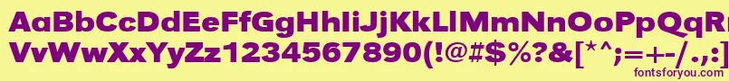 UrwgrotesktextwidBold Font – Purple Fonts on Yellow Background