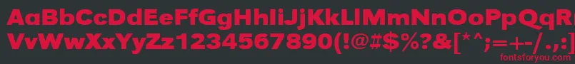 フォントUrwgrotesktextwidBold – 黒い背景に赤い文字