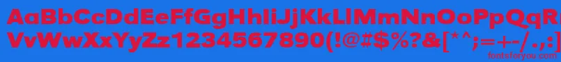 UrwgrotesktextwidBold Font – Red Fonts on Blue Background