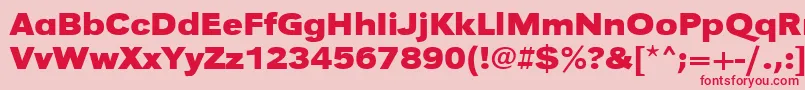 フォントUrwgrotesktextwidBold – ピンクの背景に赤い文字