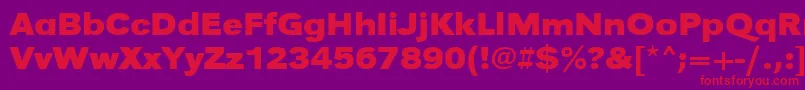 フォントUrwgrotesktextwidBold – 紫の背景に赤い文字