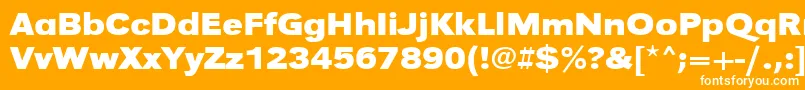Czcionka UrwgrotesktextwidBold – białe czcionki na pomarańczowym tle