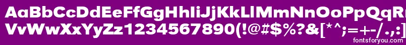UrwgrotesktextwidBold-fontti – valkoiset fontit violetilla taustalla
