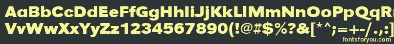 フォントUrwgrotesktextwidBold – 黒い背景に黄色の文字